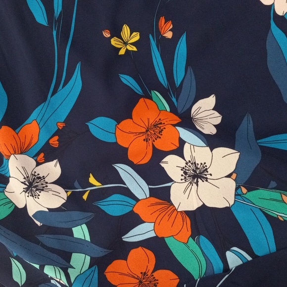 Nannette Lepore Dark Navy Floral Print Patio Maxi Button Up Dress NWT - Picture 14 of 14